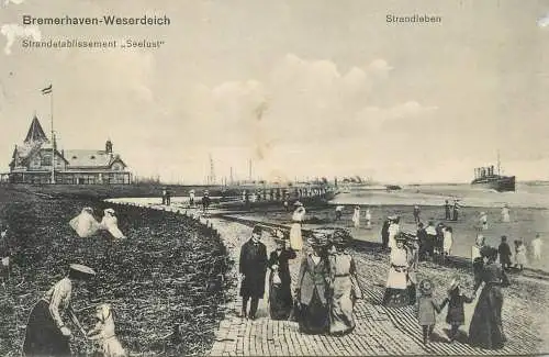 Bremerhaven - Weserdeich Strandleben 1918