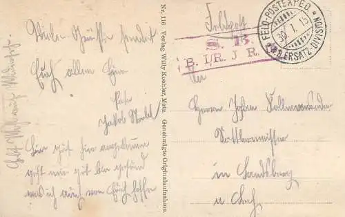 Combreshöhe / feldpostkarte Blick auf die Combreshöhe - Feldpost