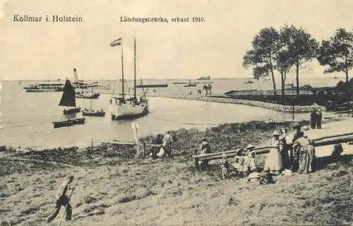 AK Kollmar i. Holstein Landungsbrucke 1910