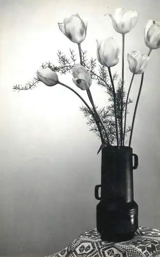 Postcard flower vase tulip