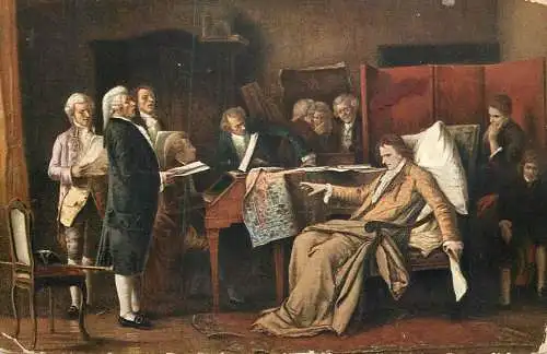 Postcard fine arts painting Munkacsy Mozart requiem