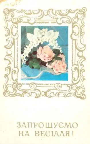 Postcard flowers pink rose