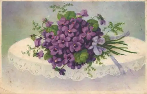 Postcard lilac flower bouquet