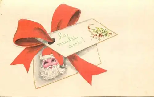 Postcard Christmas card Santa