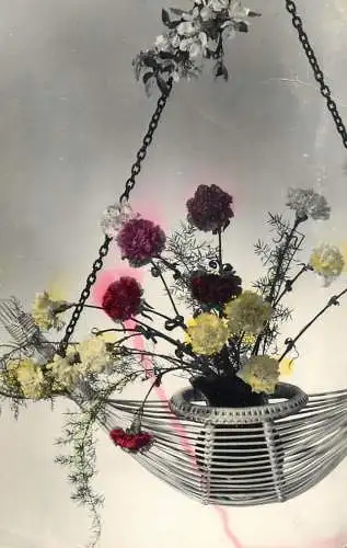 Postcard flowers vase carnations