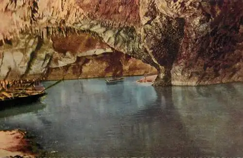 Postcard Belgium Grottes de Han le lac d'Embarquement