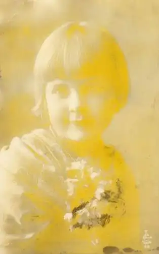 Children postcard baby girl beauty innocence Switzerland