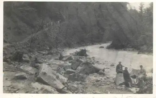 Real photo place to identify mountain river hike