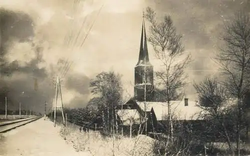 Real photo place to identify village scene church tower