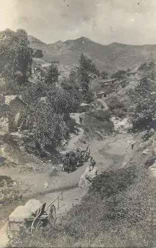 Macedonia mountain scene caravan carriage