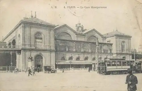 Railway station gare Montparnasse Paris tramway