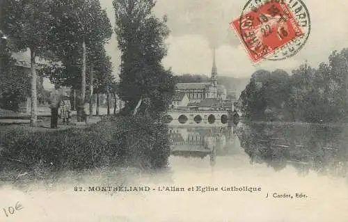 Montbeliard eglise chatolique et l`Allan