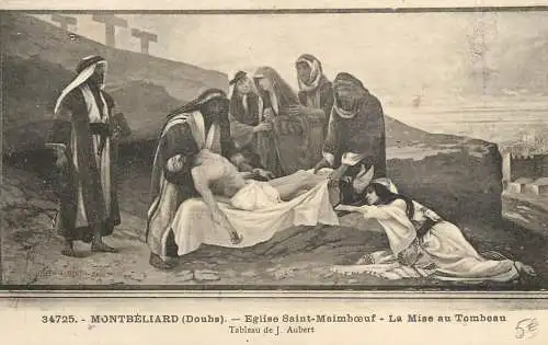 Montbeliard - eglise Saint Maimboeuf la Mise au Tombeau tableau de J. Aubert