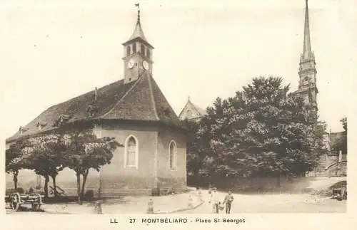 Montbeliard - Temple Saint Georges et Eglise Catholique place St. Georges