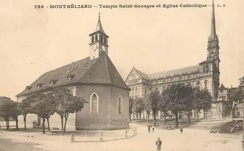 Montbeliard - Temple Saint Georges et Eglise Catholique