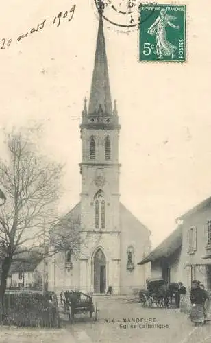 Mandeure (Doubs) cpa eglise 1909