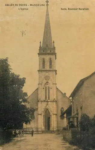 Mandeure (Doubs) eglise Ed. Socie, Receveur Buraliste
