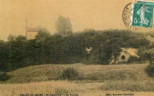Mandeure (Doubs) Les Ruines Ed. Socie, Receveur Buraliste