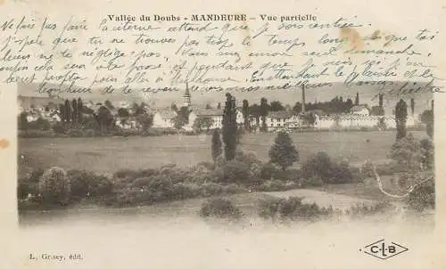 Mandeure (Doubs) - vue partielle vallee du Doubs