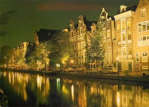 Amsterdam by night pier canal