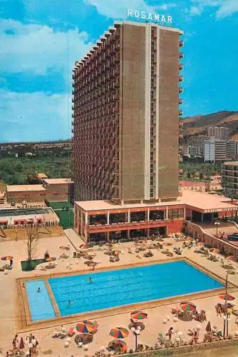 Postcard hotel restaurant Rosamar Benidorm Spain