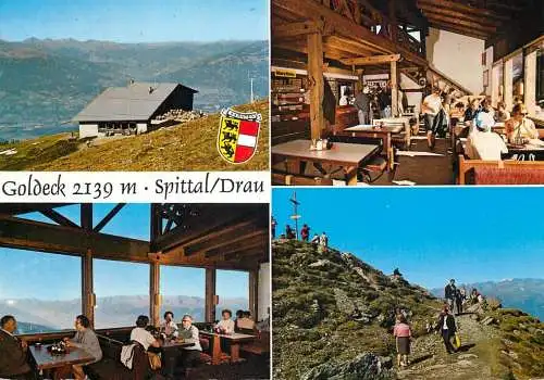 Postcard hotel restaurant Goldeck spittal Drau
