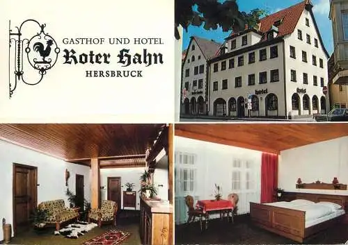 Postcard hotel restaurant Gasthof Roter Hahn