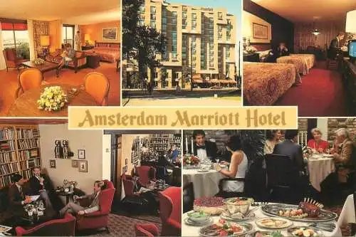 Postcard hotel restaurant Amsterdam Marriott