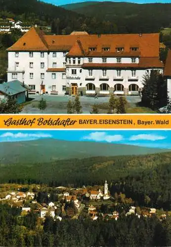 Postcard Hotel restaurant Gasthof Botschafter Bayer Eisenstein