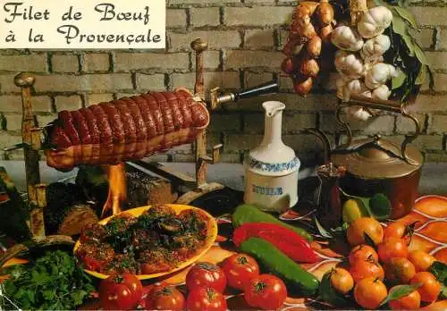 Postcard Hotel restaurant filet de Boeuf a la Provencale