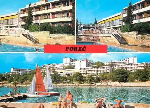 Postcard Hotel restaurant Porec sailing vessel