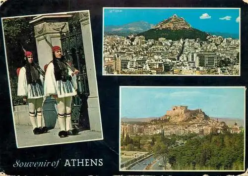 Greece Souvenir from Athens city views and soldiers in typical uniforms