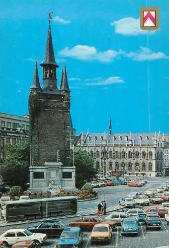 Belgium Kortrijk Grote Markt, Belfort en Stadthuis