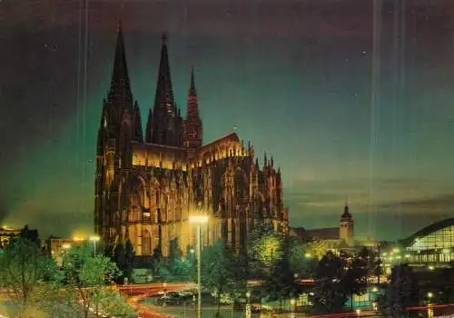 Germany Koln am Rhein Dom night view