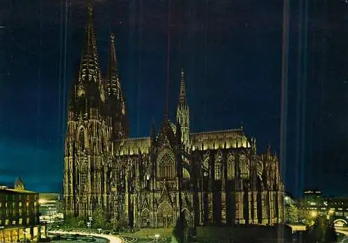 Germany Koln am Rhein Dom Sudseite bei Nacht