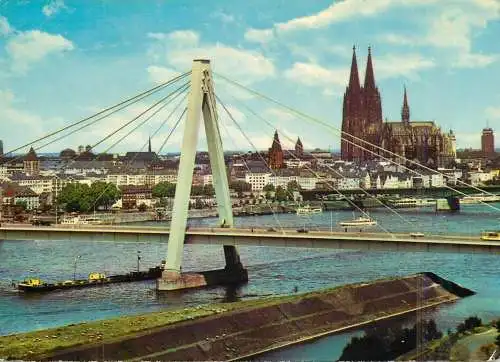 Germany Koln am Rhein Severinsbrucke und Dom