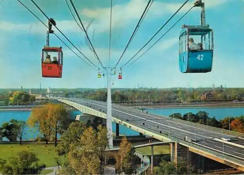 Germany Koln am Rhein Zoobrucke mit Rheinseilbahn