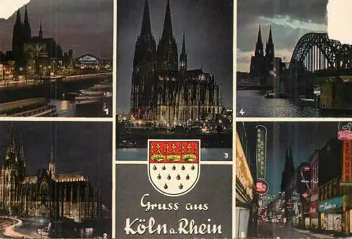 Germany Koln am Rhein nocturnal aspects multi view