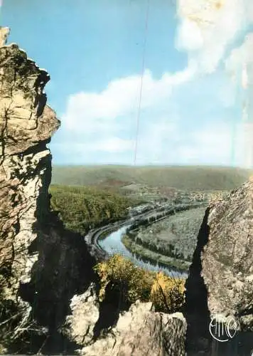 France Montherme (Ardennes) Vallee de la Meuse Vue de la Roche de Roma