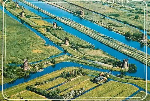 Windmill Holland Kinderdijk De Nederwaard aerial panorama