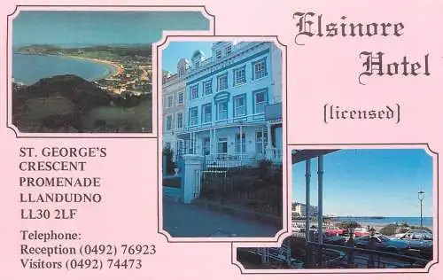 Postcard hotel restaurant Elsinore St. George's crescent Llandudno