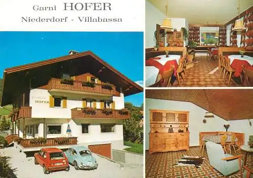 Postcard hotel restaurant Garni Hofer Niederdorf Villabassa