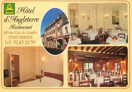 Postcard hotel restaurant d'Angleterre Bernay