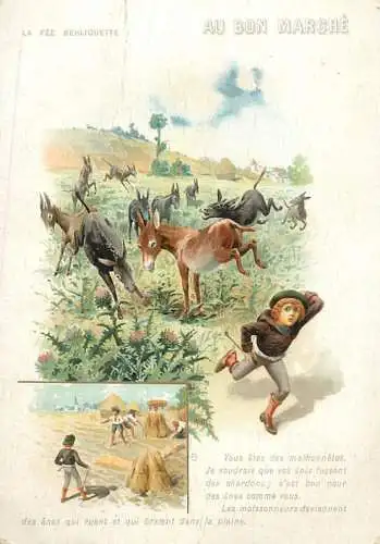 AU BON MARCHE Paris chromo Exposition Universelle 1900 maison Aristide Boucicaut magasins nouveautes la fee berliquette