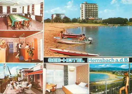 Postcard hotel restaurant Seehotel Hemsbach