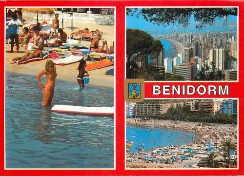 Benidorm naturism topless beauty & different aspects souvenir postcard