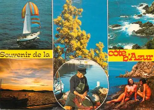 Souvenir de la cote d`Azur naturisme different aspects