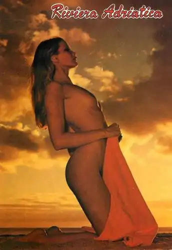 Adriatic Riviera topless beauty souvenir postcard