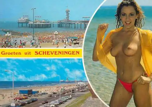 Scheveningen beauties different aspects topless beauty and multi views postcard