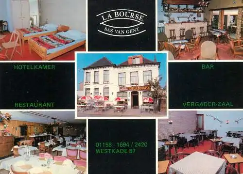 Postcard hotel restaurant la Bourse Sas van Gent